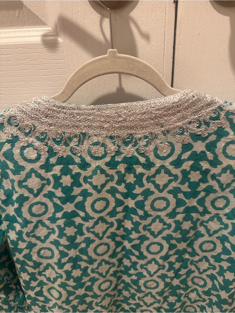 Roberta Roller Rabbit Turquoise & White Patterned Tunic - Picture 5 of 8
